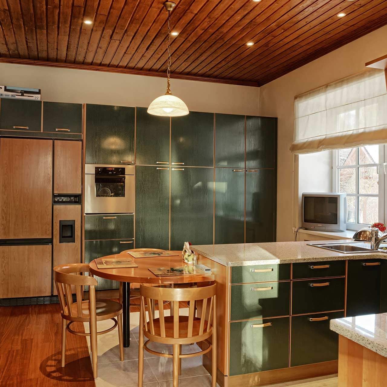 American modular kitchen design suitable for open spaces