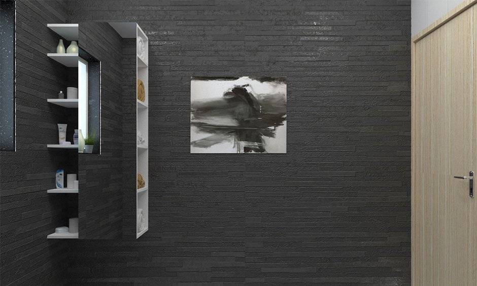 Bathroom corner shelves offer customisable compartments for makeup, hair accessories and towels