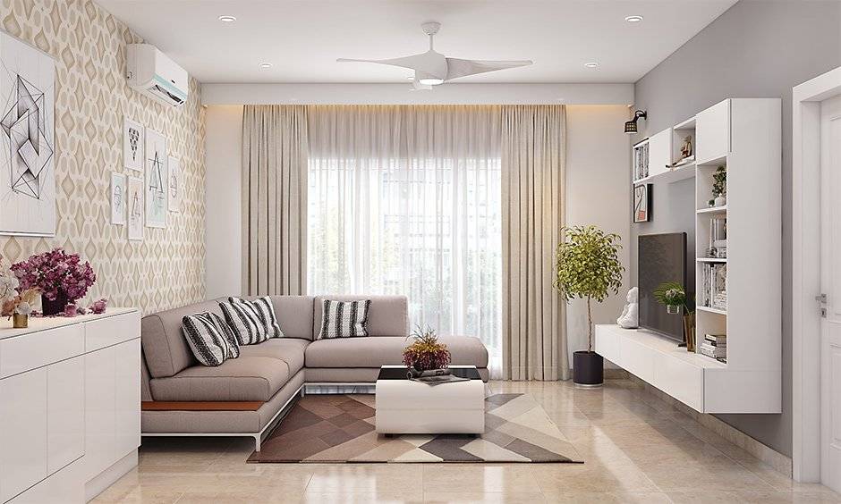 Choose ceiling fan with lights for rectangular living room