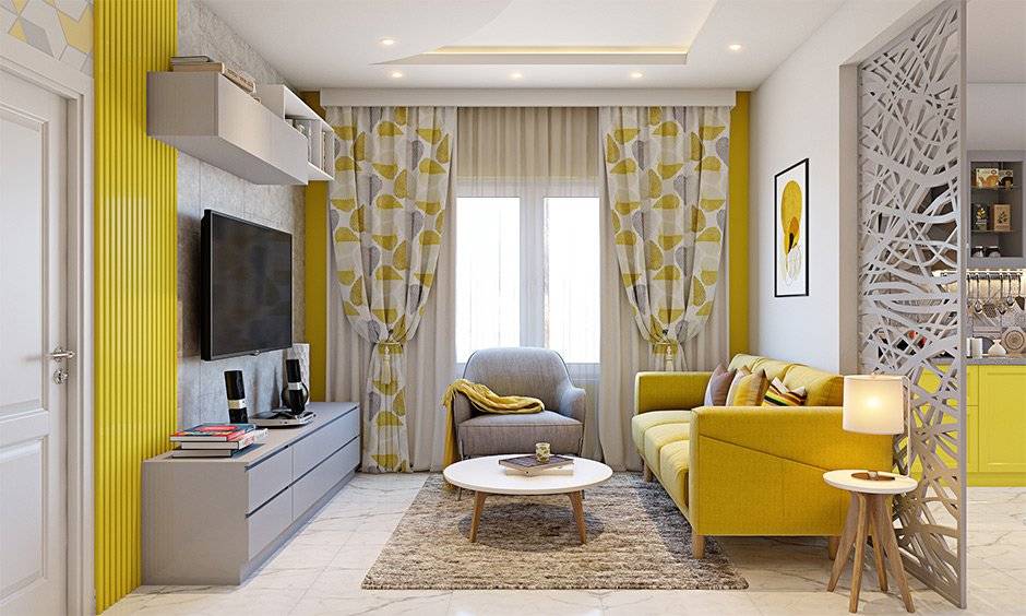 Choose cove lights and spotlights for rectangular living room