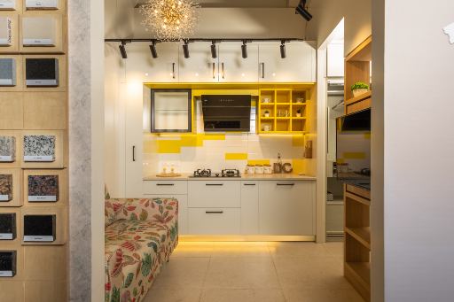 1 BHK model flat on display at interior design studio in thane design cafe experience centre