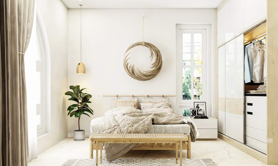 Modern home showcasing interior design trends 2025 with ergonomic furniture and adaptable work-life spaces.