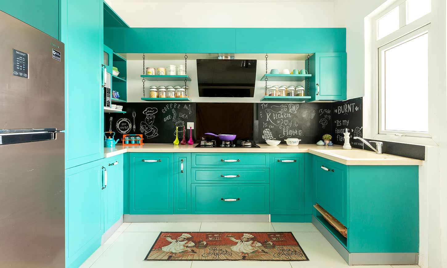 L shaped modular kitchen designed by interior design consultants in bangalore