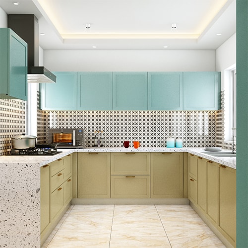Interior designers in Delhi NCR designed a u-shaped modular kitchen