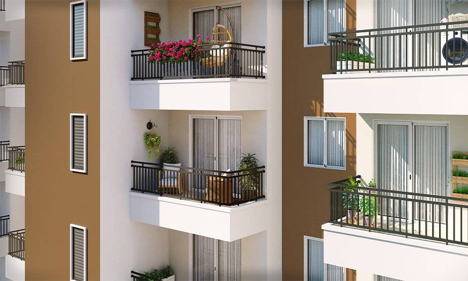Iron balcony grill design for small apartments with glass sliding doors