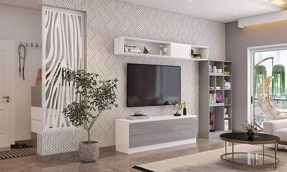 Kid-friendly living room- opt for floor mounted tv unit that will bear your kid's weight