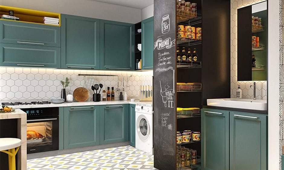Kitchen style trends in 2025 include tall cabinets and extendable worktops for small spaces