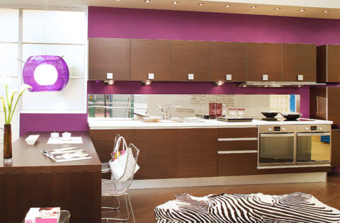 purple modular kitchen design for your home