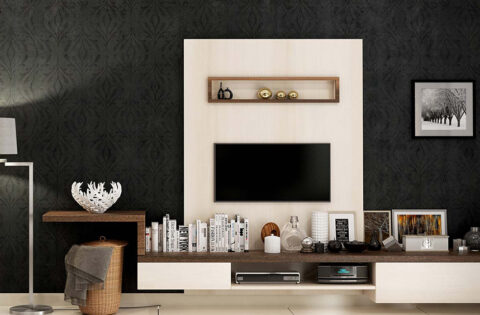 Stylish PVC TV unit design showcasing creative ideas for an entertainment zone