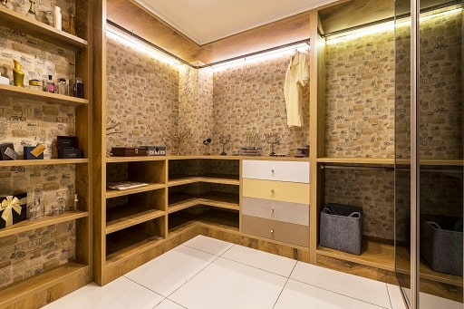 Walkin Wardrobe Designs with Modular Interiors at Design Cafe Bangalore Experience Centre / Design Studio Store.