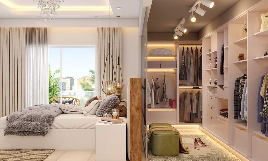 Spacious bedroom comes with walk-in closet