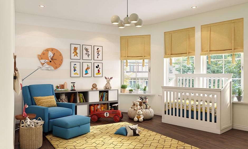 Key considerations for designing a kids' bedroom include safety, light, space, and age-appropriate decor.