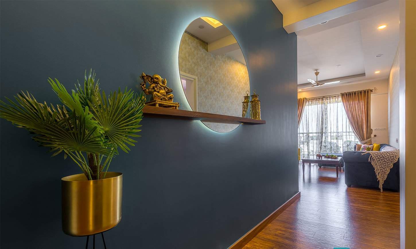 Top interiors in bangalore designed by design cafe for hall entrance