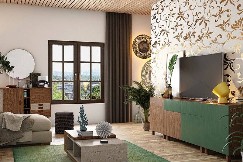 Metallic type of wallpaper have thin layers of metal film or thread woven