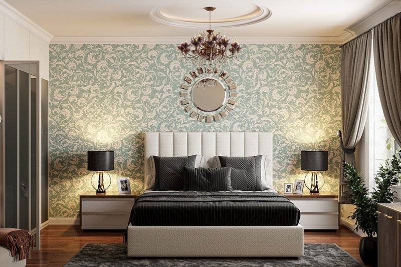 Elegant flock types of wallpaper patterns add a touch of class to any space.