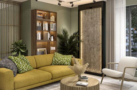 Vastu dosh remedies list with home items like mirrors, plants, and wind chimes for balance