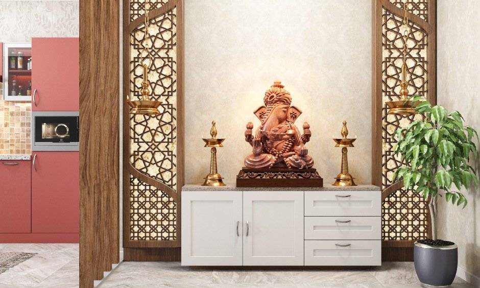 Ganesh idol placement vastu is not advisable underneath a staircase, garages, storerooms, laundry room and bedroom.